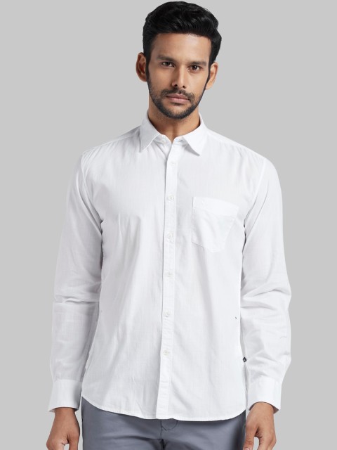 

Parx Men White Slim Fit Solid Casual Shirt