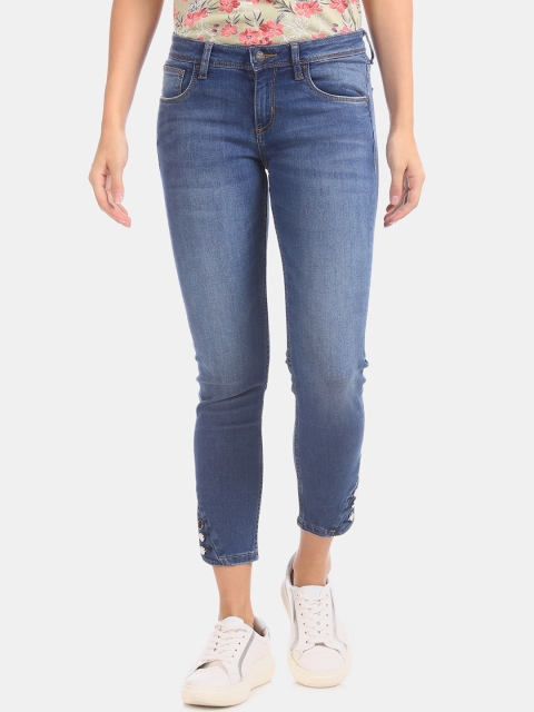 

Cherokee Women Blue Slim Fit Mid-Rise Low Distress Stretchable Jeans