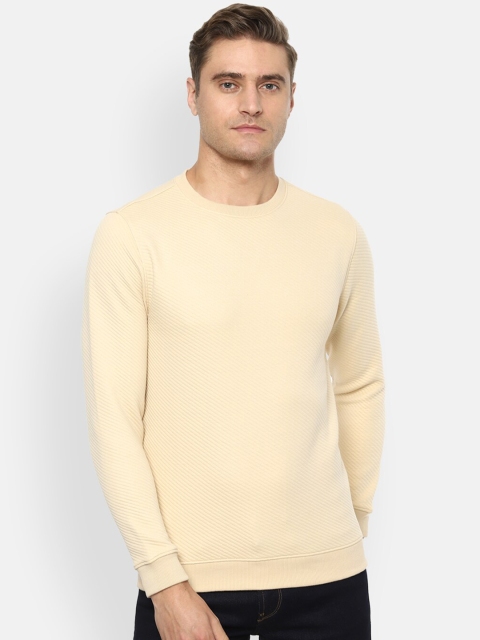 

V Dot Men Yellow Solid Sweatshirt