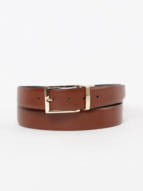 

CODE by Lifestyle Men Tan Brown & Black Solid Reversible Leather Belt