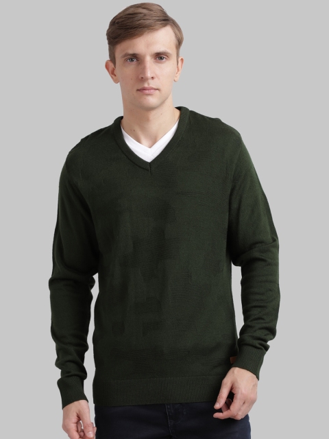 

Parx Men Green Self-Design Pullover Sweater
