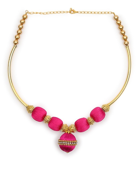 

AKSHARA Pink & Gold-Toned Handcrafted Choker Necklace