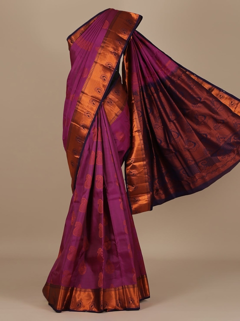 

Pothys Purple Woven Design Silk Blend Saree
