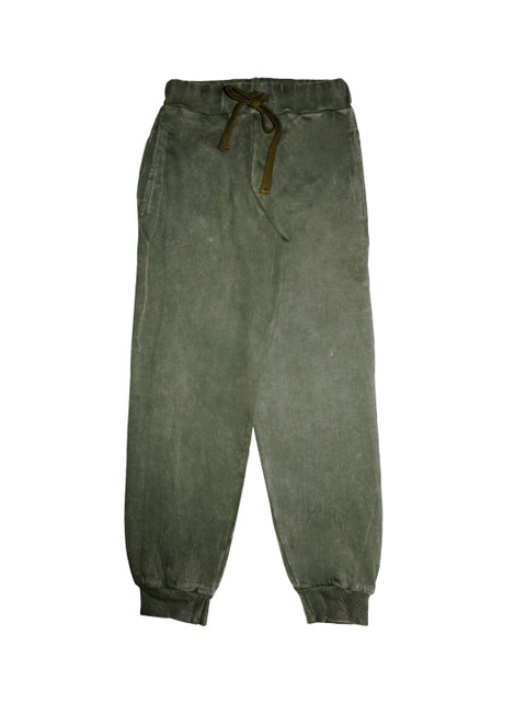 

KiddoPanti Boys Green Solid Straight-Fit Dyed Joggers