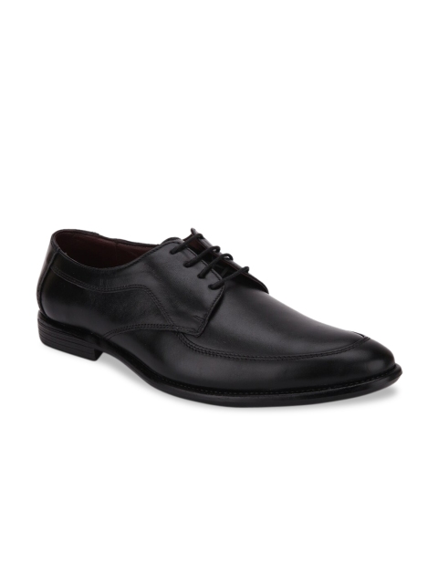 

LOUIS STITCH Men Black Solid Leather Formal Derbys