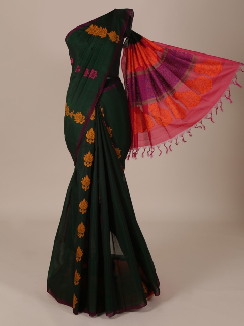 

Pothys Green & Orange Silk Cotton Woven Design Saree