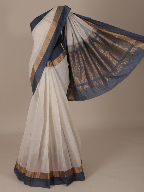 

Pothys Cream-Coloured Solid Silk Cotton Saree