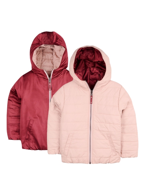 

Cherry Crumble Boys Peach-Coloured Solid Padded Jacket