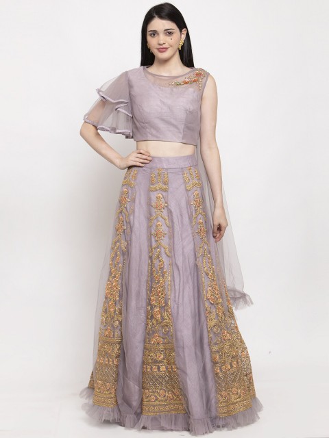 

KHALOM Lavender & Gold-Coloured Ready to Wear Lehenga with Blouse