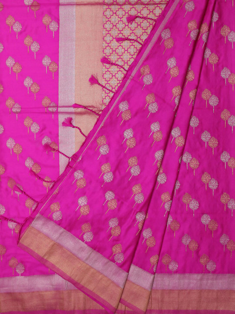 

Bangalore Silk Emporium Pink Handloom Woven Design Satin Saree