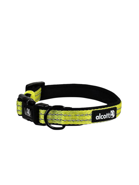

PawsnCollars Yellow Striped Reflective Padded Dog Collar