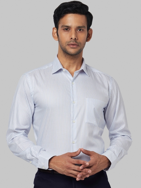 

Park Avenue Men Blue Regular Fit Striped Formal Shirt