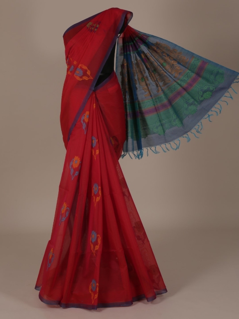 

Pothys Red Printed Silk Cotton Saree