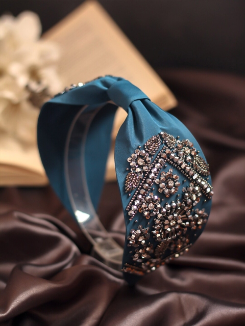 

Bellofox Women Teal Blue Embellished Hairband
