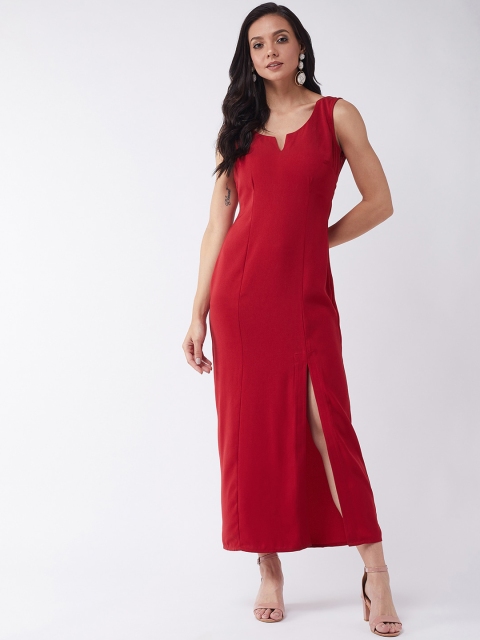 

MAGRE Women Red Solid Maxi Dress