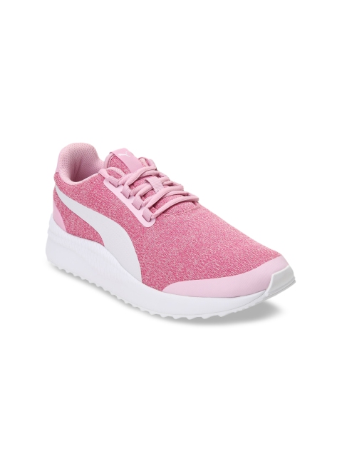 

Puma Unisex Kids Pink Woven Design Pacer Next FS Knit Jr Sneakers