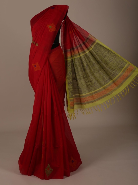 

Pothys Red Woven Design Silk Cotton Saree