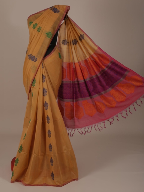 

Pothys Mustard Printed Silk Cotton Saree