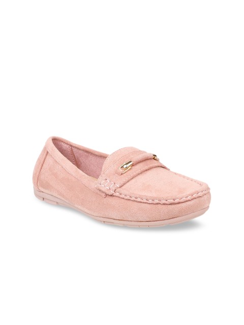 

Flat n Heels Women Pink Suede Loafers