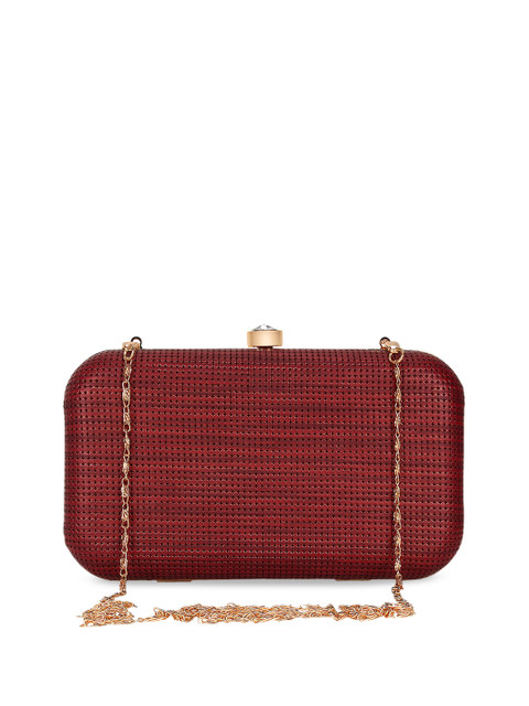 

Berrypeckers Women Cherry-Coloured Textured Clutch, Rust