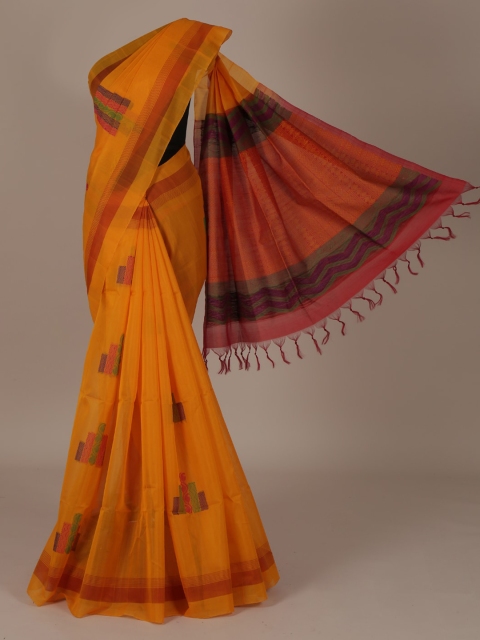 

Pothys Yellow Woven Design Silk Cotton Saree