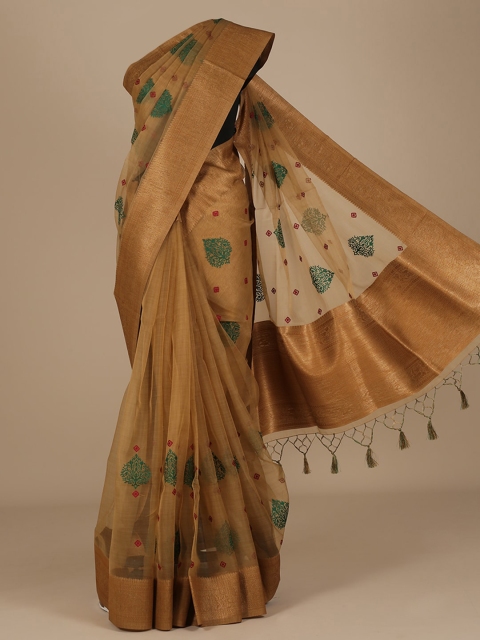 

Pothys Brown Woven Design Tissue Saree