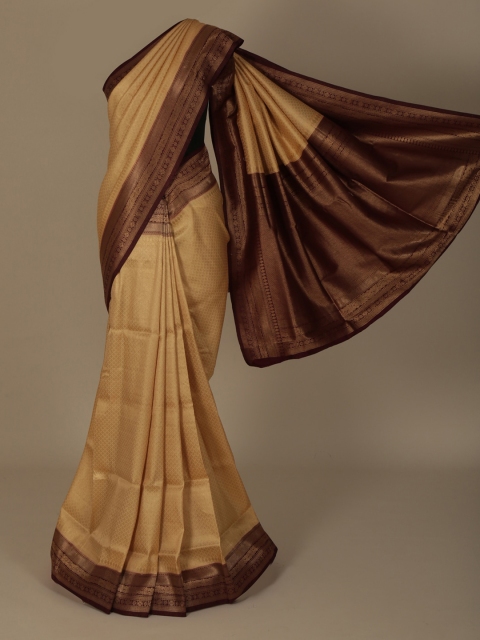 

Pothys Cream-Coloured Woven Design Jute Silk Saree