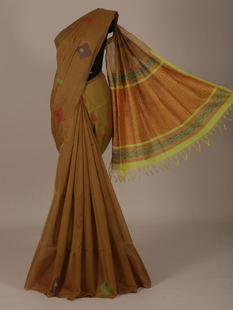 

Pothys Brown Woven Design Silk Cotton Saree