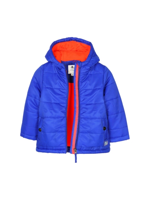 

Cherry Crumble Boys Blue Solid Padded Jacket