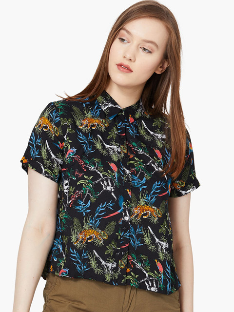 

Ginger by Lifestyle Women Black Printed Top