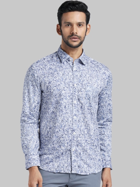 

Parx Men Blue Slim Fit Printed Casual Shirt