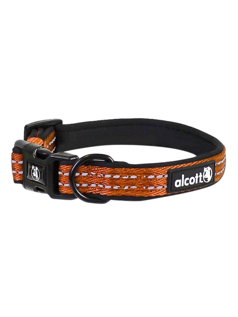 

PawsnCollars Orange Striped Reflective Padded Dog Collar