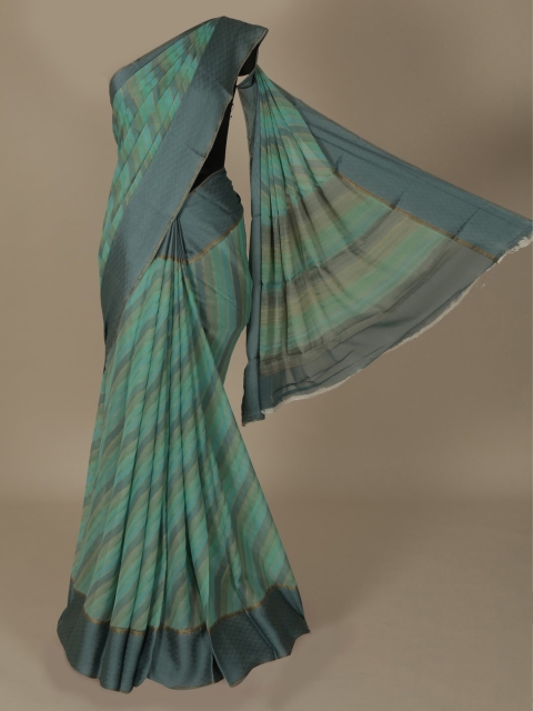 

Pothys Blue & Green Pure Chiffon Woven Design Saree