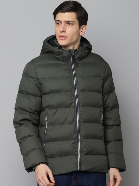 

GANT Men Olive Green Solid Padded Jacket