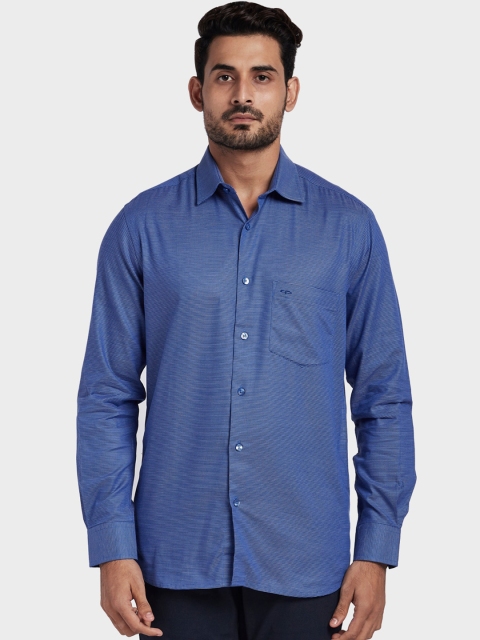 

ColorPlus Men Blue Tailored Fit Self Design Casual Shirt