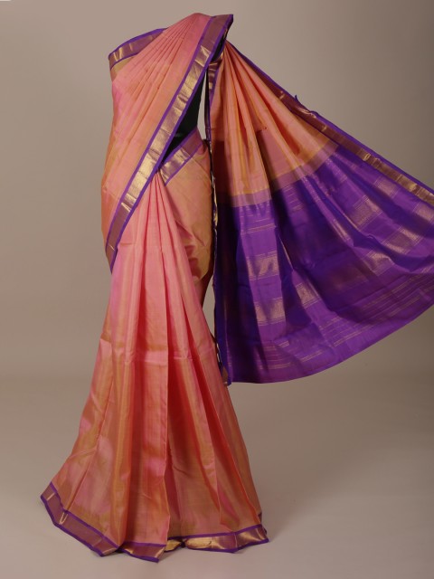 

Pothys Pink & Violet Pure Silk Woven Design Saree
