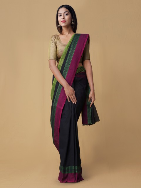 

Unnati Silks Black Colourblocked Pure Cotton Saree