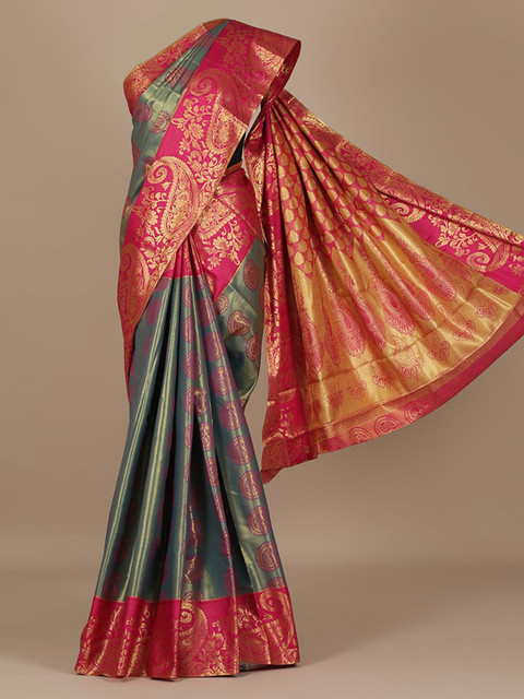 

Pothys Grey & Pink Art Silk Woven Design Saree