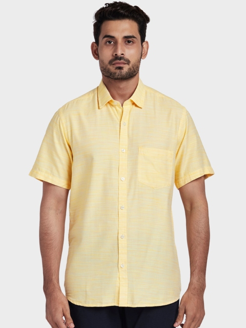 

ColorPlus Men Yellow Tailored Fit Solid Casual Shirt