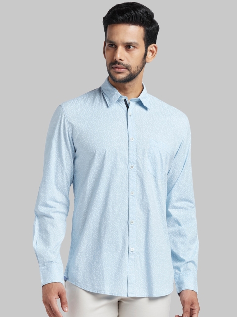 

Parx Men Blue & White Slim Fit Printed Casual Shirt