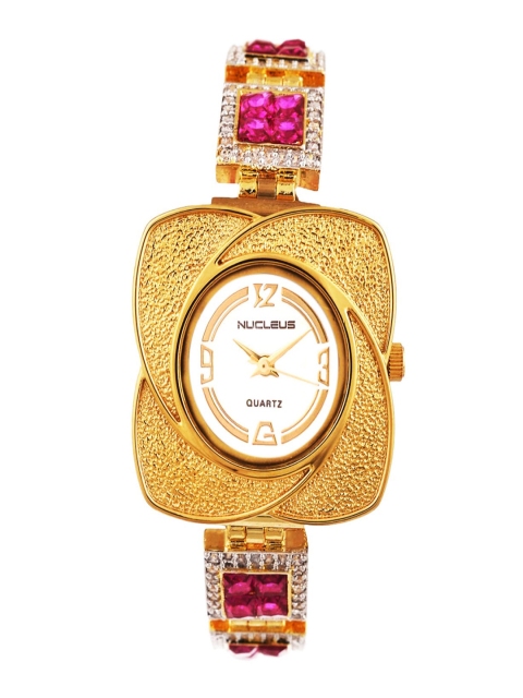 

Nucleus Women Gold-Toned & White Analogue Watch NTALGWRJ