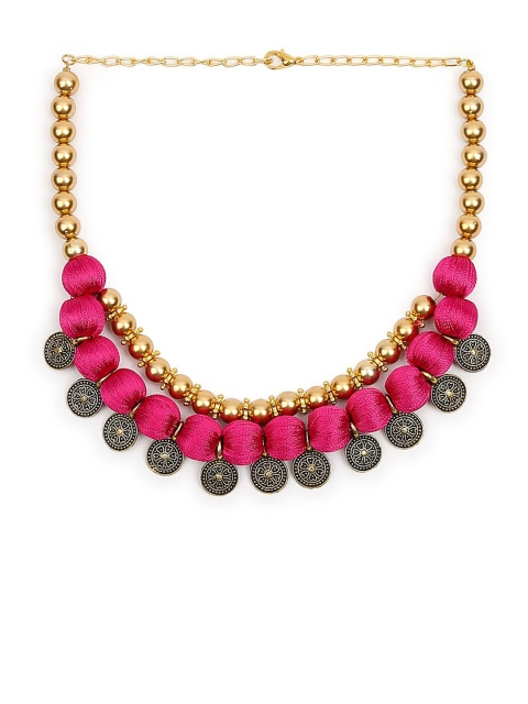 

AKSHARA Women Pink Handcrafted Choker Necklace