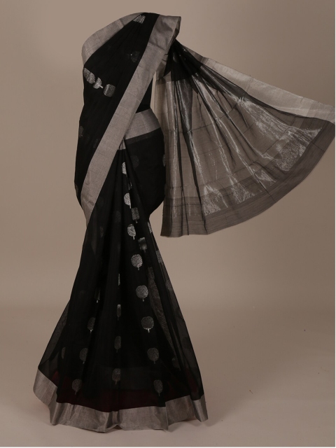 

Pothys Black Woven Design Silk Cotton Saree