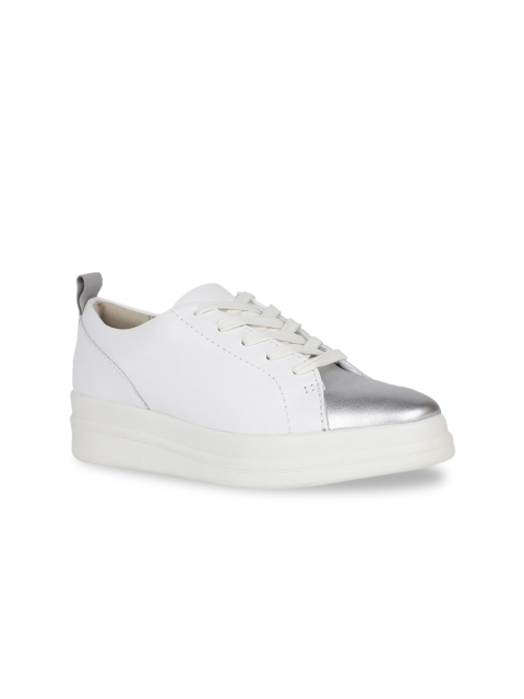 

Naturalizer Women White Leather Sneakers