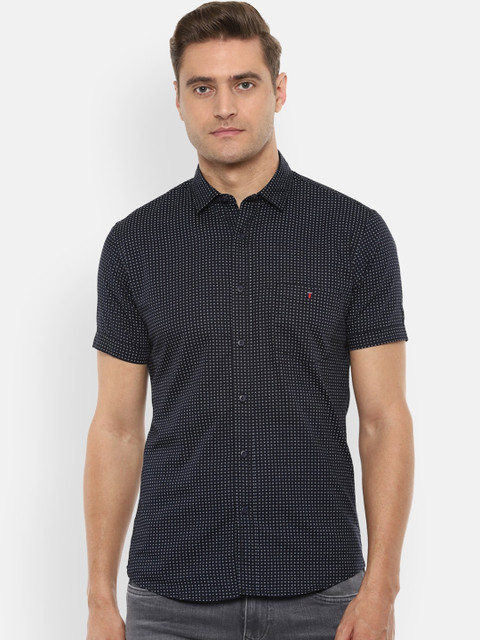 

Louis Philippe Jeans Men Navy Blue Slim Fit Printed Casual Shirt
