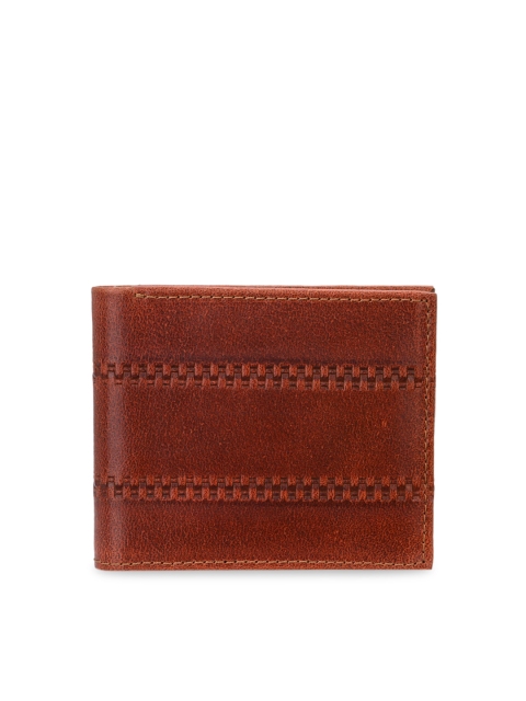 

Calvadoss Men Brown Textured Sustainable Premium Genuine Leather Wallet