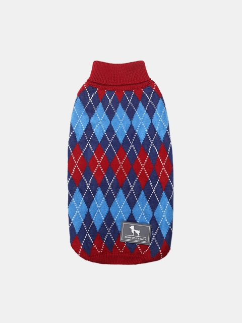 

Heads Up For Tails Multicoloured Argyle Dog Sweater, Multi