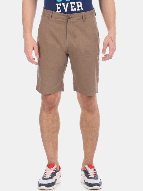 

Ruggers Men Brown Self Design Regular Fit Regular Shorts