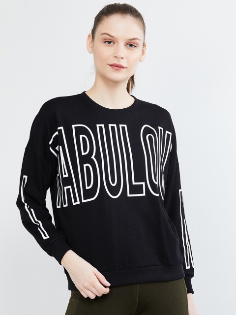 

max Women Black Printed Sweatshirt