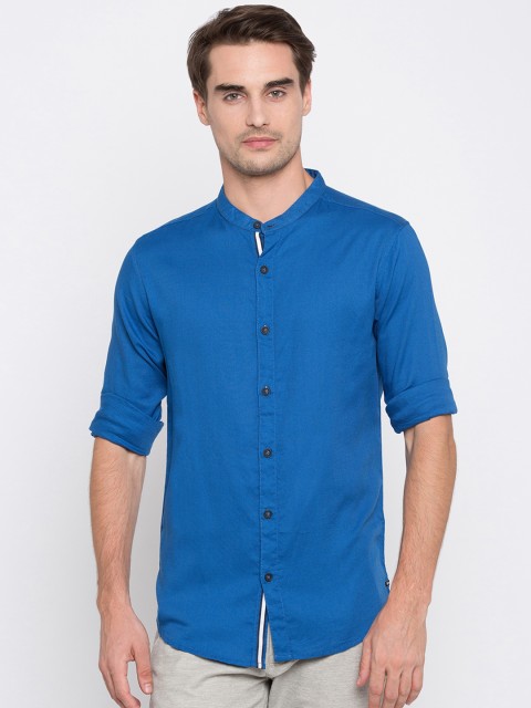 

SPYKAR Men Blue Slim Fit Solid Casual Shirt